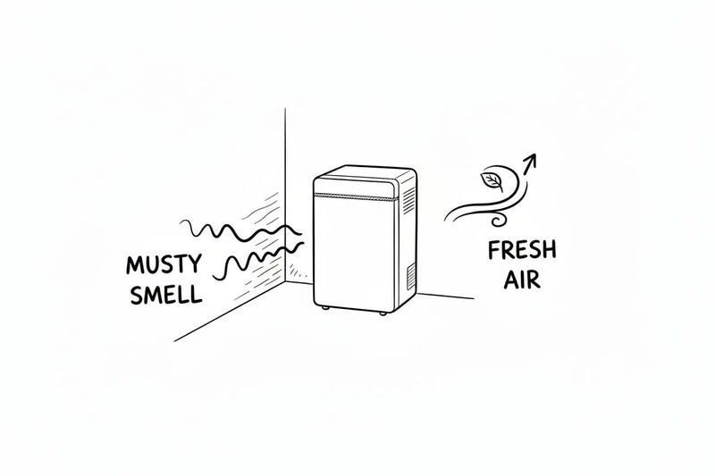 dehumidifier for musty smell