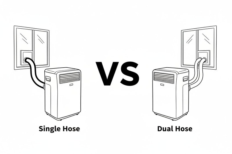 dual hose portable ac vs single