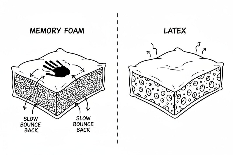 latex vs memory foam pillow