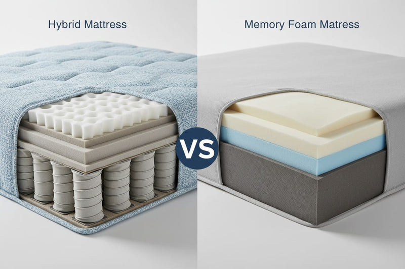 comparing memory foam vs hybrid mattresses