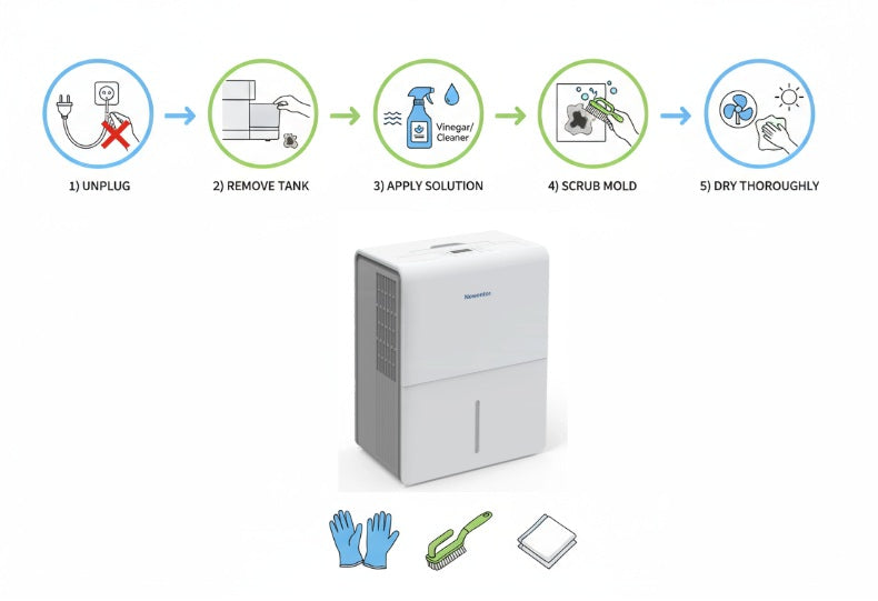 how to remove mold inside dehumidifier