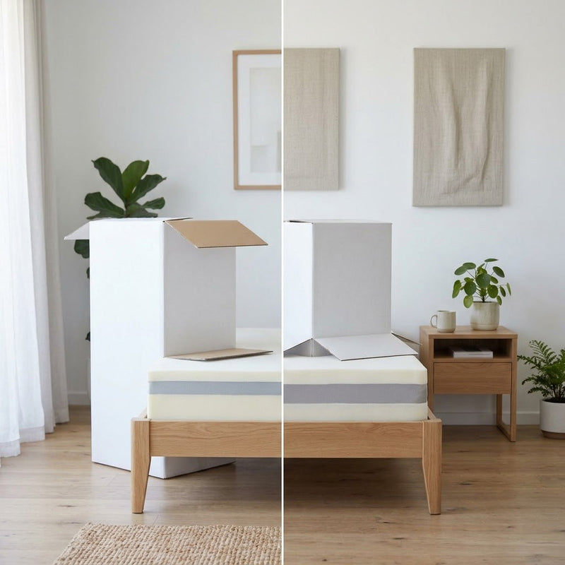 Newentor vs Sleeping Duck mattress comparison in an Australian bedroom
