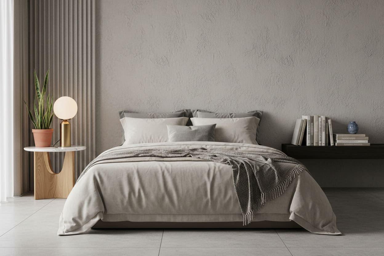 asymmetrical bedside tables