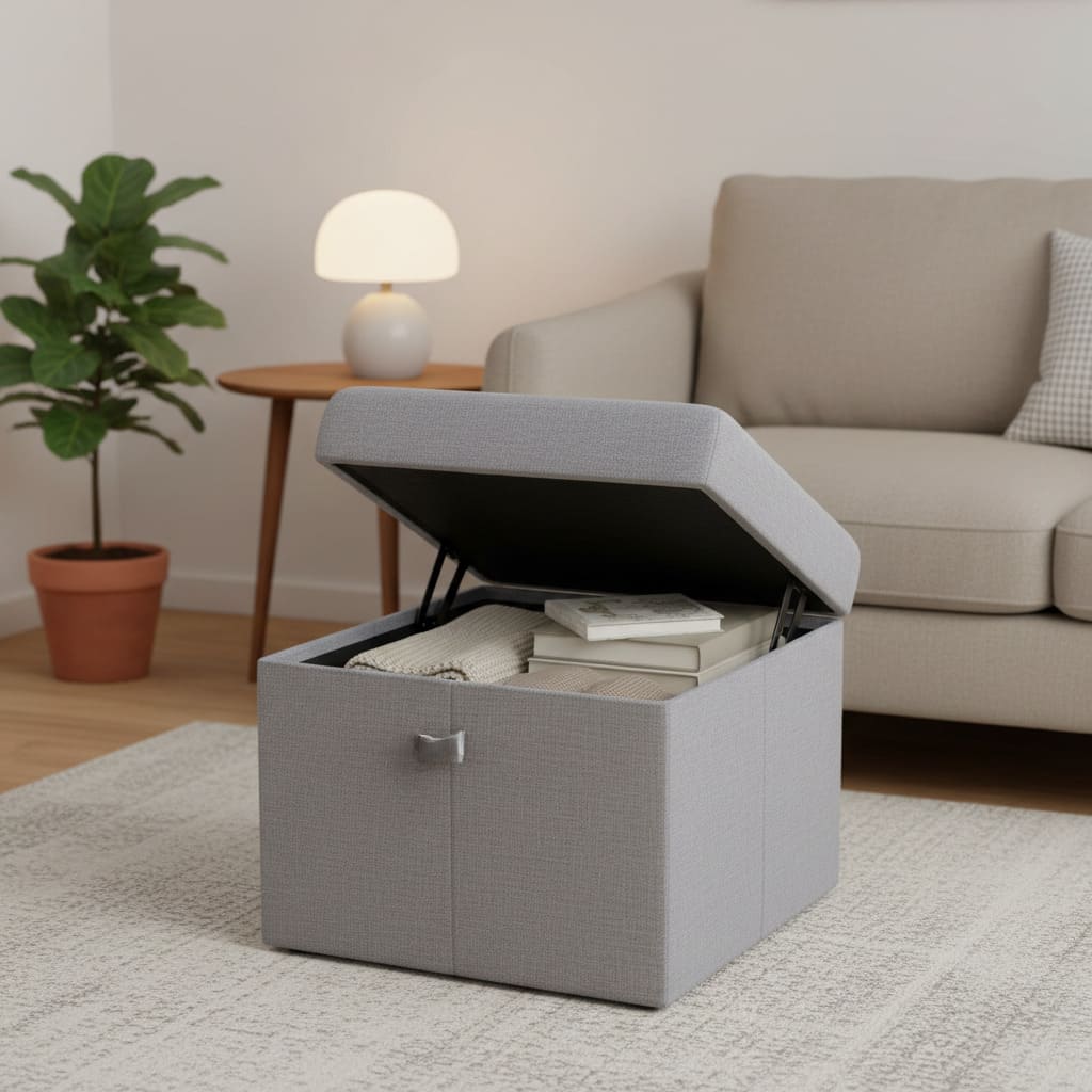 compact foldable storage ottoman