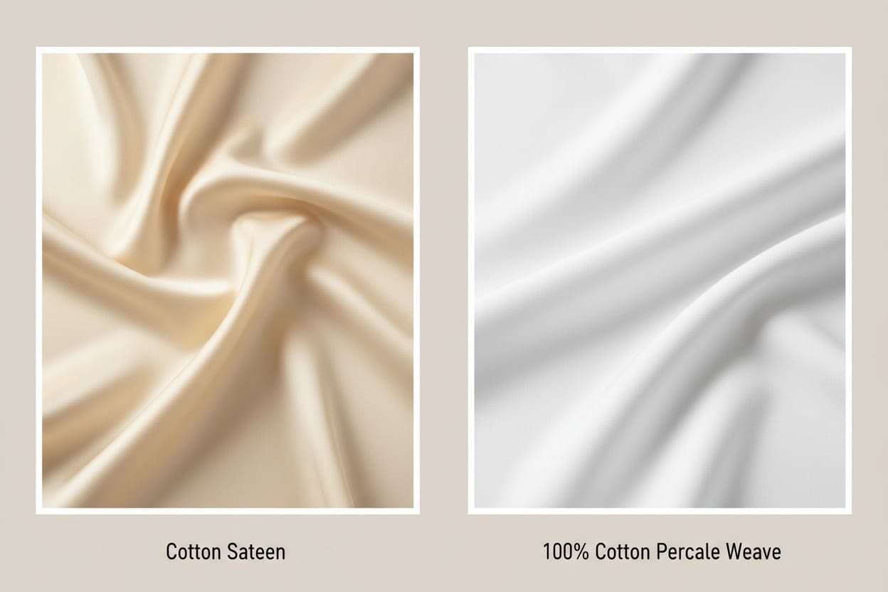 cotton sateen vs cotton percale weave