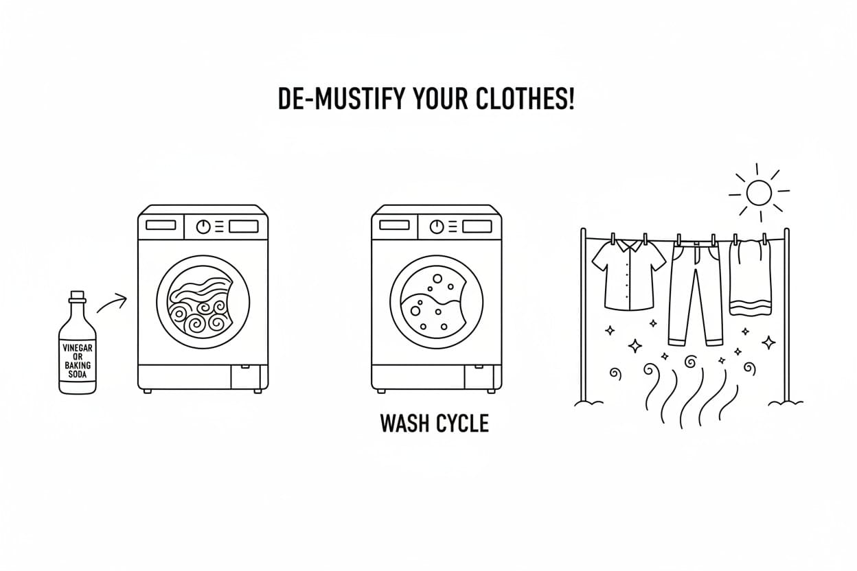 how can i get musty smell out of clothes