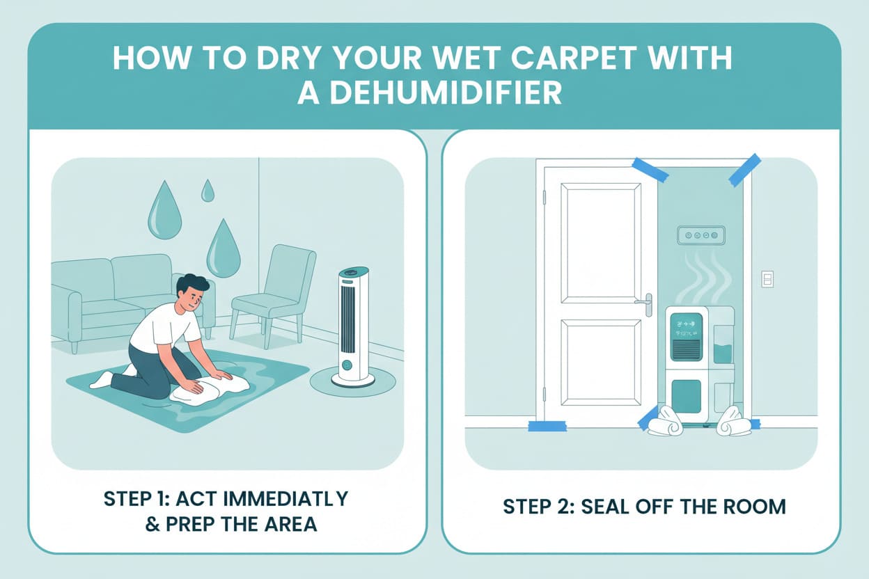 how to dry wet carpet with a dehumidifier