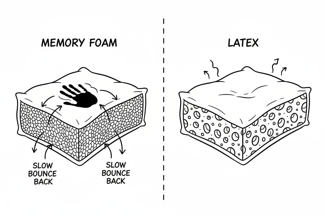 latex vs memory foam pillow
