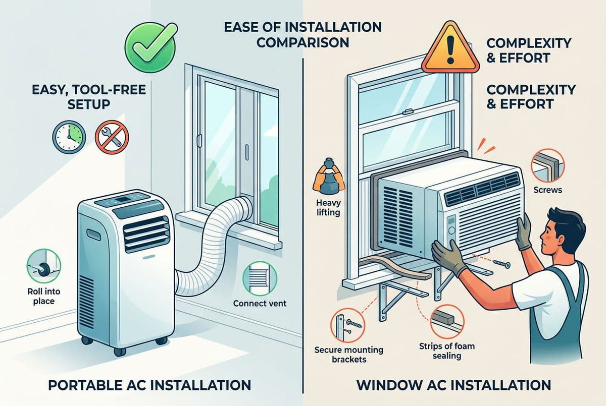portable ac vs window ac installation comparison