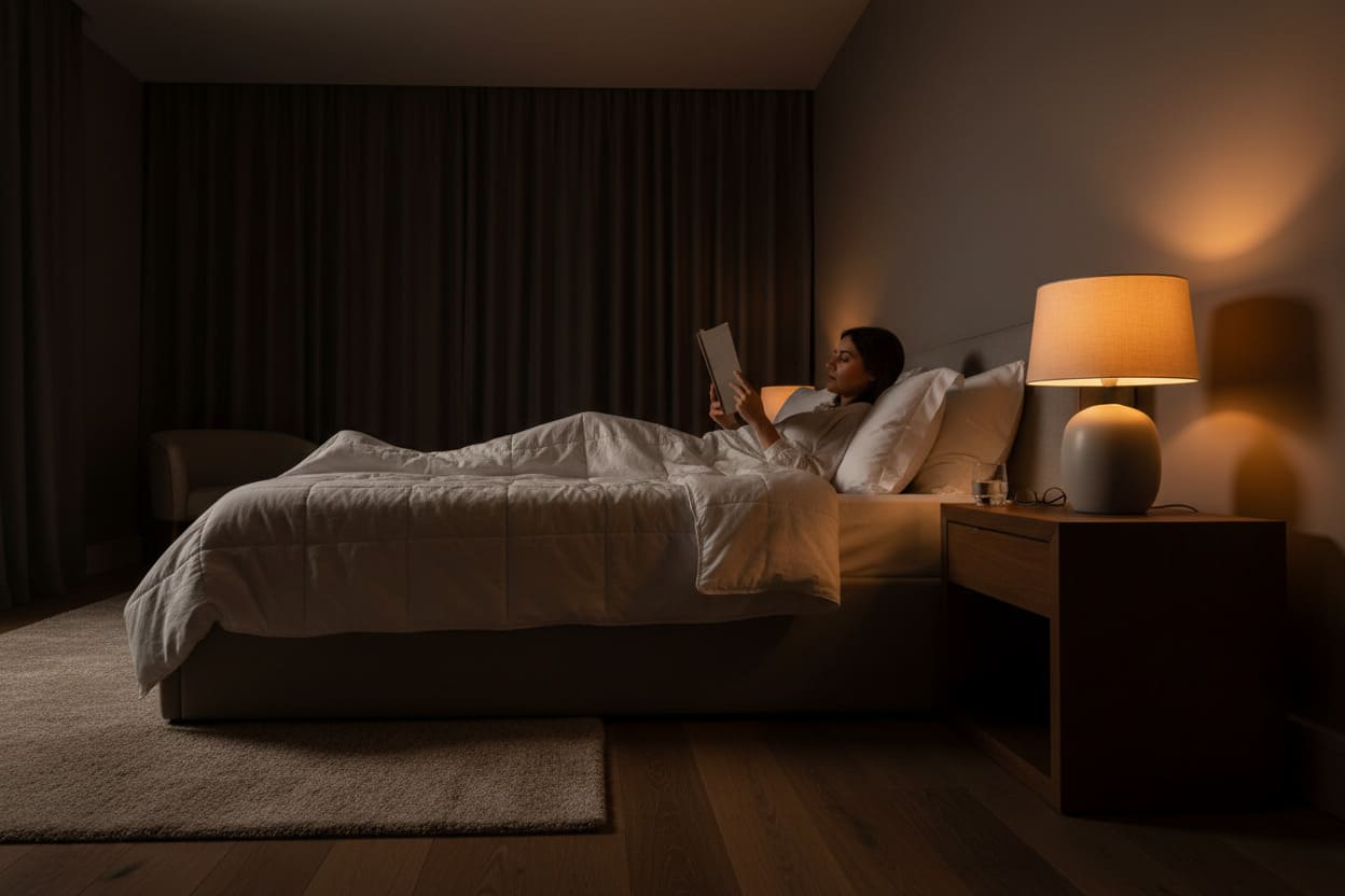 position lamps below eye level