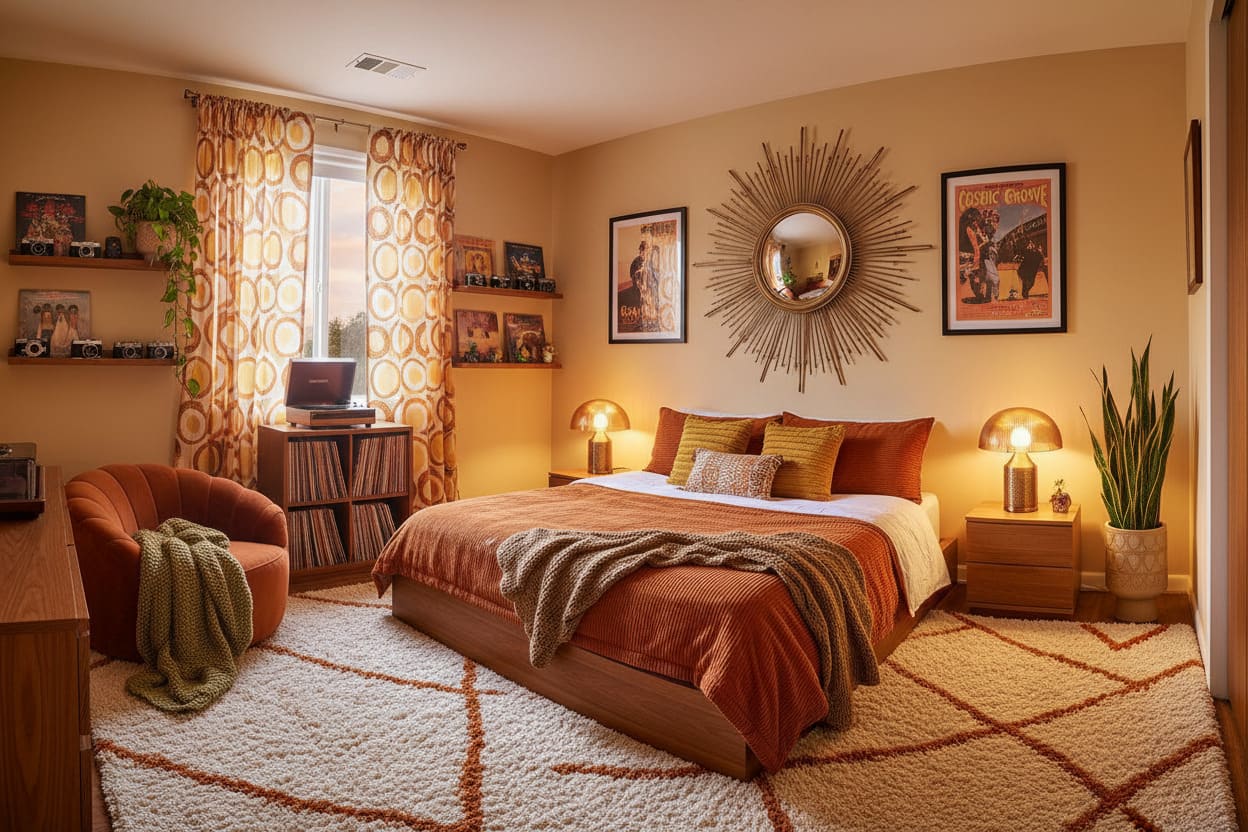 retro 70s revival teenage boy bedroom idea