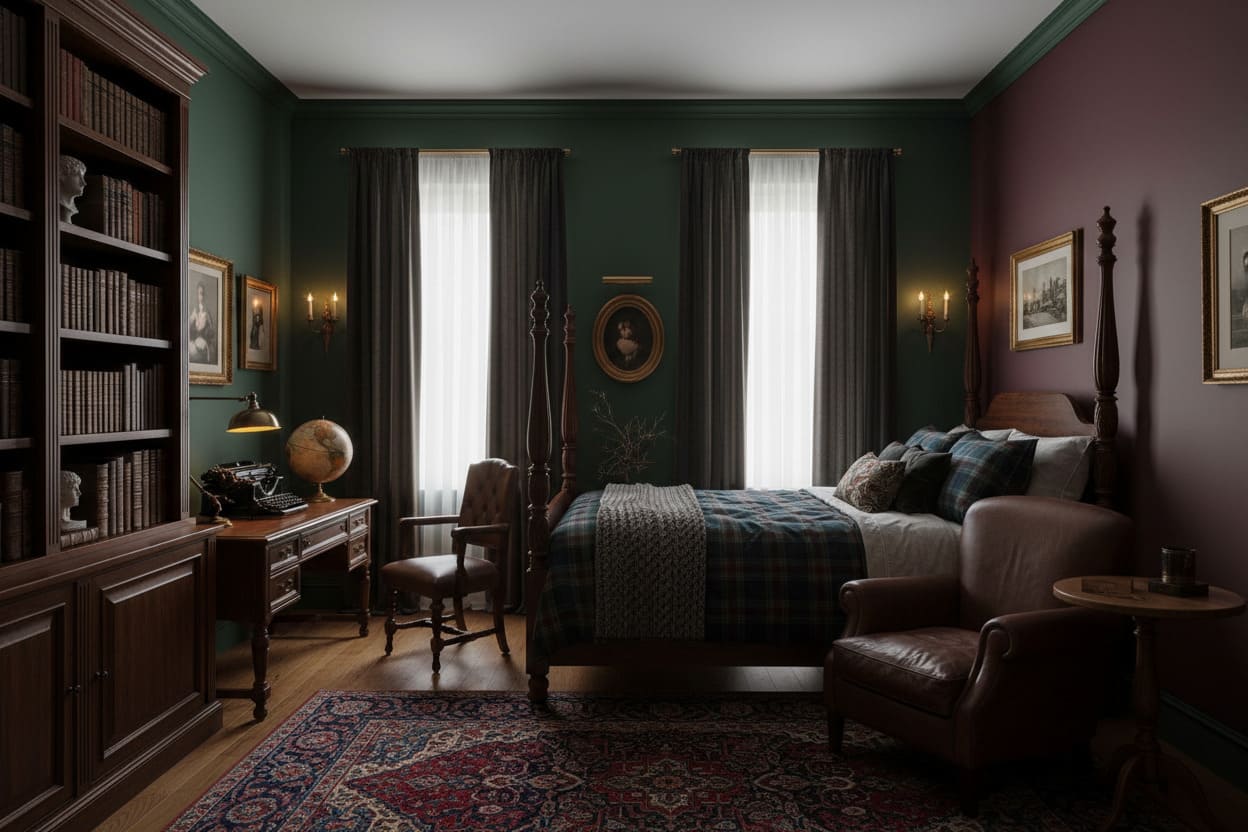 the dark academia bedroom idea