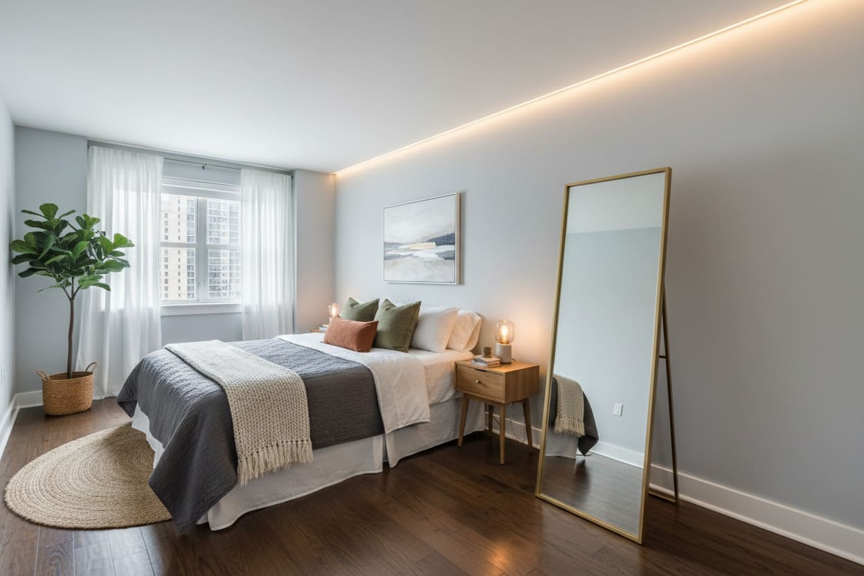 use mirrors to create depth