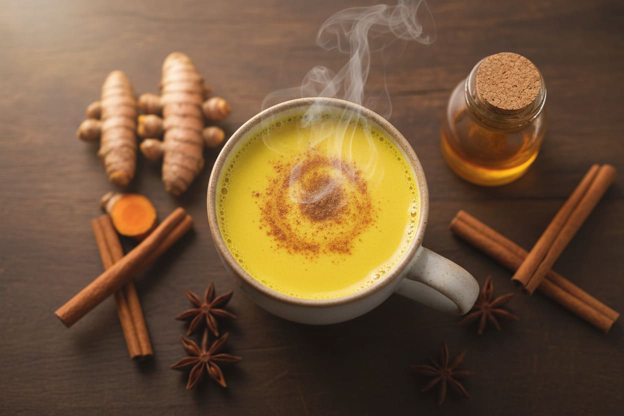 warm turmeric golden milk