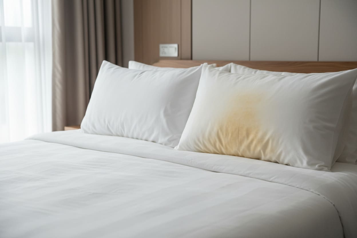 why do pillow go yellow