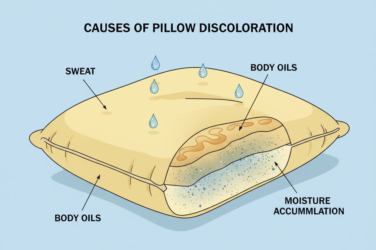 why does pillow turn yellow
