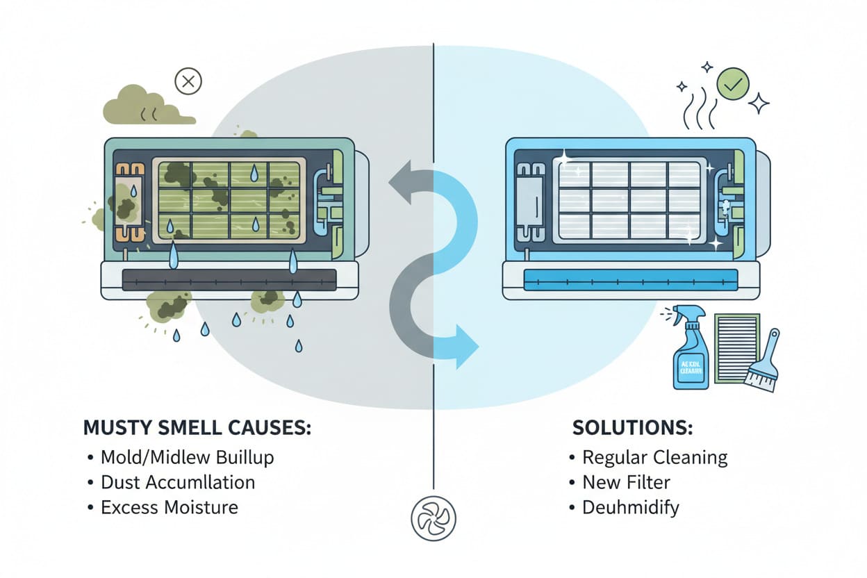 air conditioner smells musty